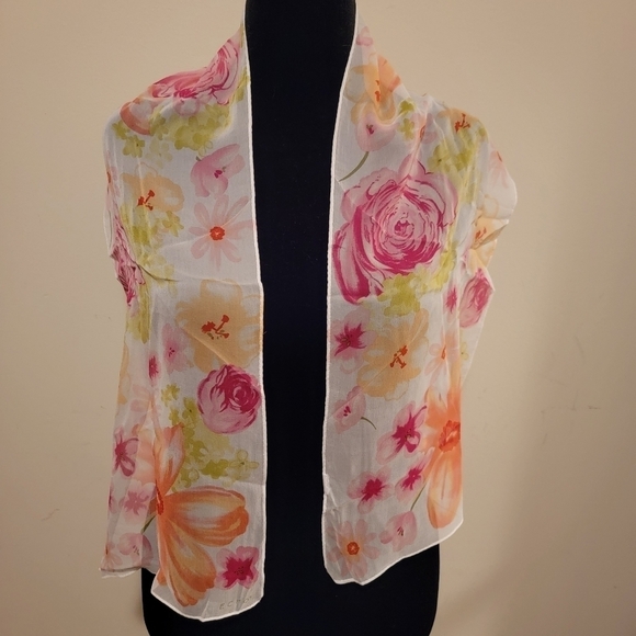 Echo Vintage Sheer Floral Scarf - Picture 1 of 6